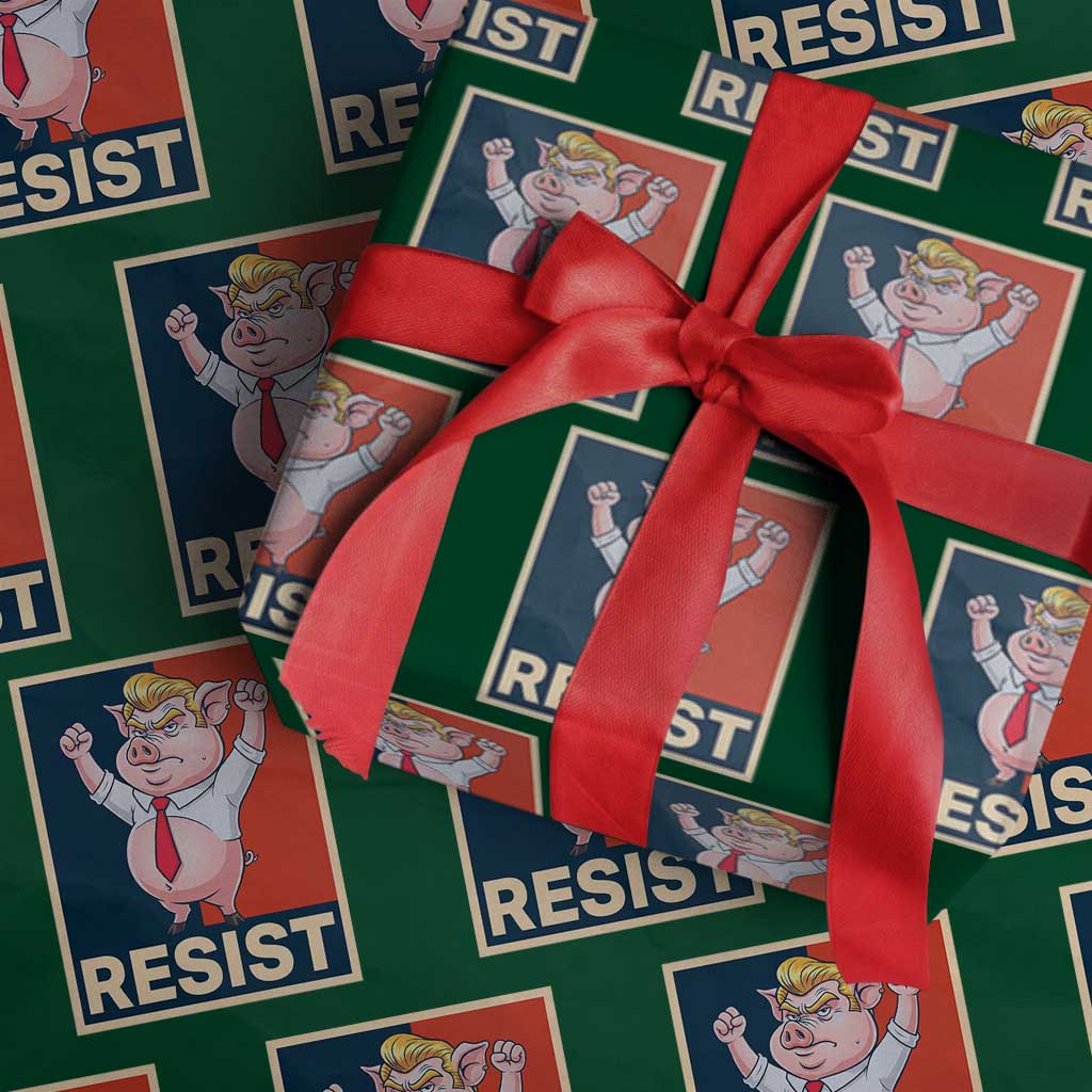 Funny Freedom Pig Resistance Movement Political Satire Meme Gift Wrapping Paper Roll TS12 Green Print Your Wear