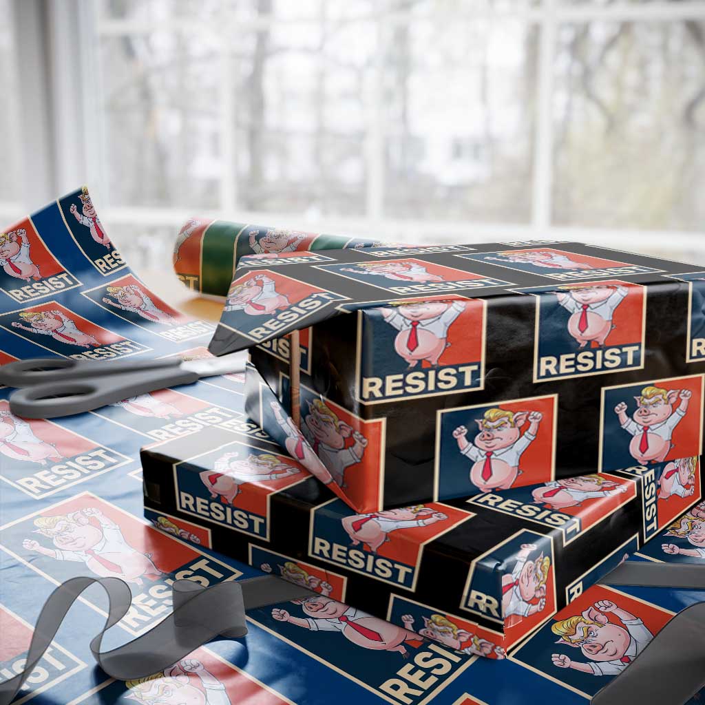 Funny Freedom Pig Resistance Movement Political Satire Meme Gift Wrapping Paper Roll - Print Your Wear