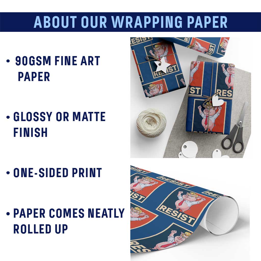 Funny Freedom Pig Resistance Movement Political Satire Meme Gift Wrapping Paper Roll TS12 Print Your Wear