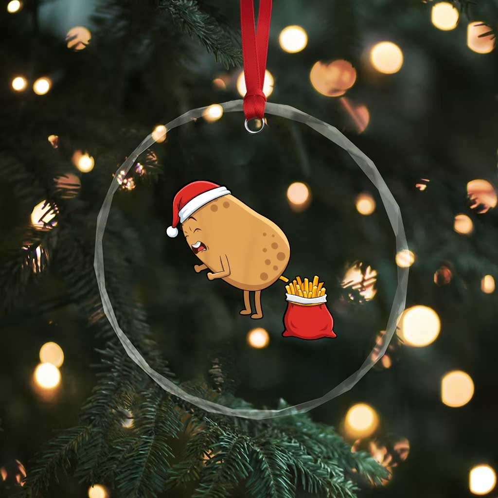 Funny French Fries Christmas Crystal Glass Ornament Potato Food Eaters TS14 Print Your Wear