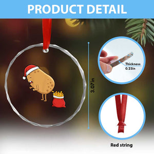 Funny French Fries Christmas Crystal Glass Ornament Potato Food Eaters TS14 Print Your Wear
