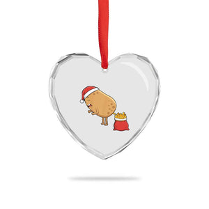 Funny French Fries Christmas Heart Crystal Glass Ornament Potato Food Eaters TS14 Print Your Wear
