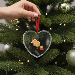 Funny French Fries Christmas Heart Crystal Glass Ornament Potato Food Eaters TS14 Print Your Wear