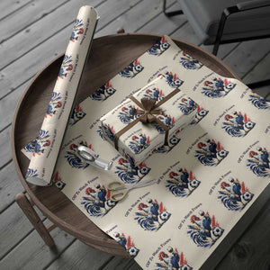Funny French Rooster Soccer Fan Wrapping Paper Roll Off To Watch France TS12 Beige Print Your Wear