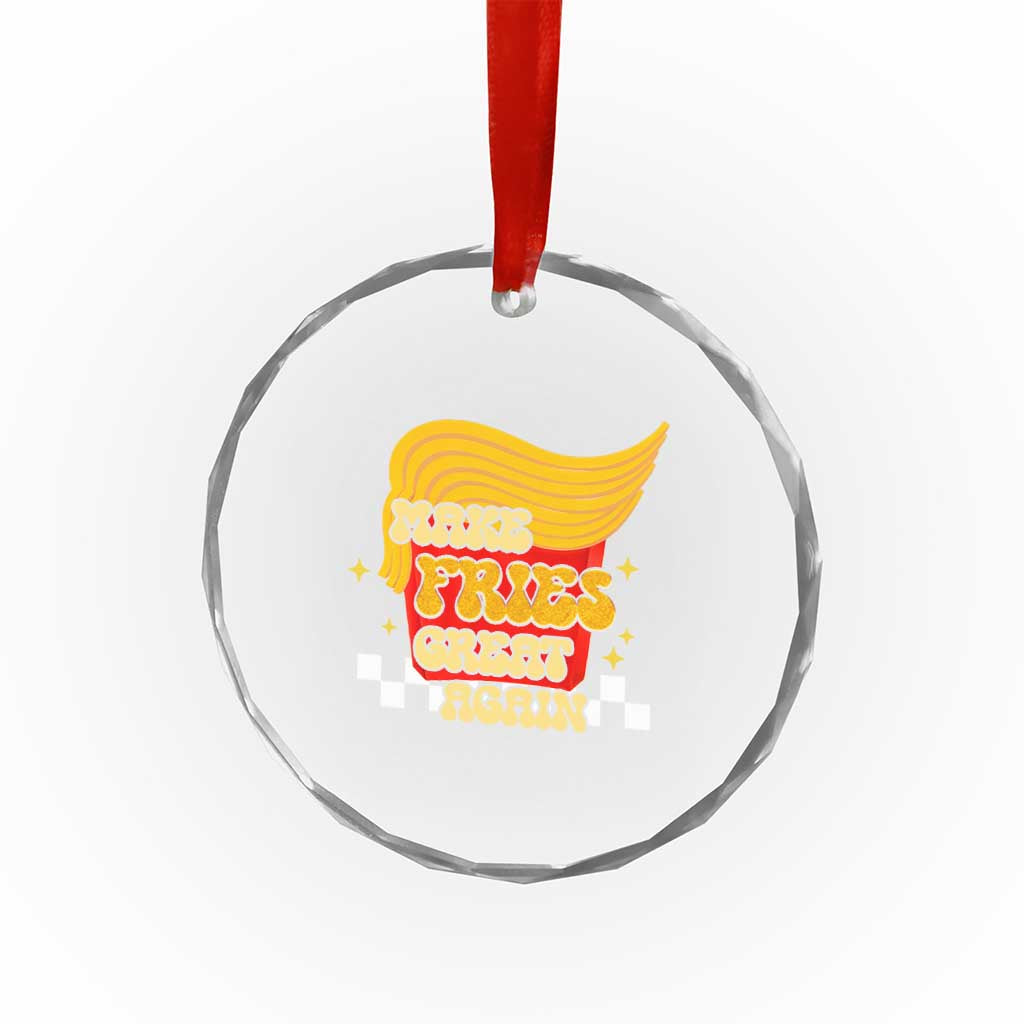 Funny Fries Crystal Glass Ornament Make Fries Great Again Checkered TS10 Print Your Wear
