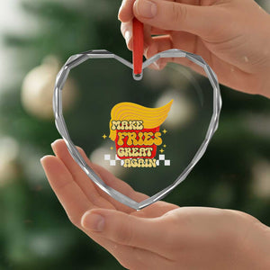 Funny Fries Heart Crystal Glass Ornament Make Fries Great Again Checkered TS10 Print Your Wear