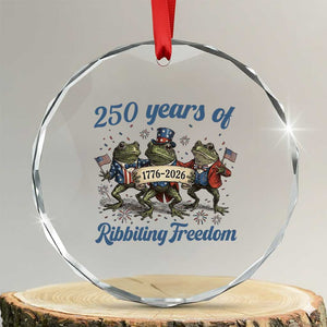 Funny Frog 250 Years Of Ribbiting Freedom Crystal Glass Ornament TS12 Transparent Glass 3'' Circle Print Your Wear
