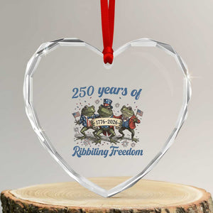 Funny Frog 250 Years Of Ribbiting Freedom Heart Crystal Glass Ornament TS12 Transparent Glass 3'' Heart Print Your Wear