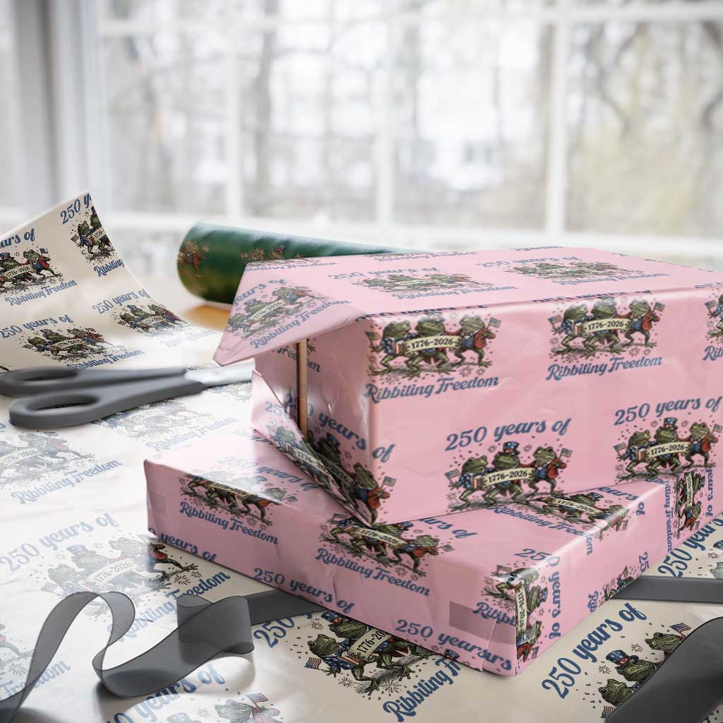 Funny Frog 250 Years Of Ribbiting Freedom Wrapping Paper Roll TS12 Light Pink Print Your Wear