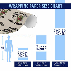 Funny Frog Bathroom Jokes Wrapping Paper Roll Feeling Cute Might Clog The Toilet Later TS12 Print Your Wear
