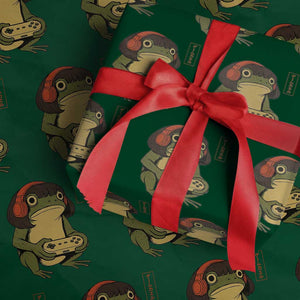 Funny Frog Bob Haircut Gamer Meme Wrapping Paper Roll Game Lover TS12 Green Print Your Wear