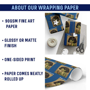 Funny Frog Bob Haircut Rage Consumes Me Wrapping Paper Roll Renaissance Painting Meme