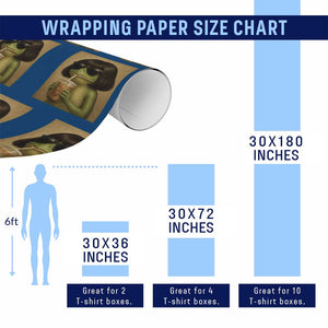 Funny Frog Bob Haircut Renaissance Painting Meme Wrapping Paper Roll