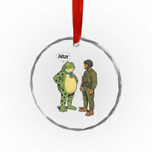 Funny Frog Bruh Resist Meme Crystal Glass Ornament Free Portland Oregon Political Satire TS02 Print Your Wear