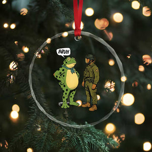 Funny Frog Bruh Resist Meme Crystal Glass Ornament Free Portland Oregon Political Satire TS02 Print Your Wear