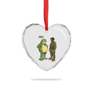 Funny Frog Bruh Resist Meme Heart Crystal Glass Ornament Free Portland Oregon Political Satire TS02 Print Your Wear