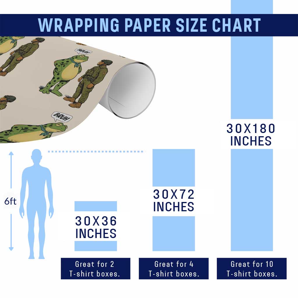 Funny Frog Bruh Resist Meme Wrapping Paper Roll Free Portland Oregon Political Satire TS02 Print Your Wear
