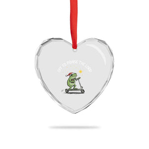 Funny Frog Christian Heart Crystal Glass Ornament Off To Praise The Lord TS14 Print Your Wear