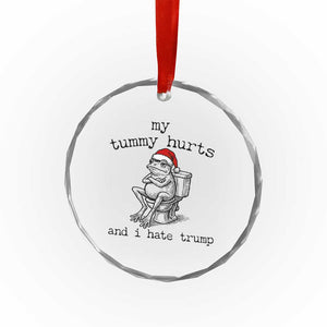 Funny Frog Christmas Crystal Glass Ornament My Tummy Hurts And I Hate Trump TS14 Print Your Wear