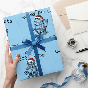 Funny Frog Christmas Wrapping Paper Roll My Tummy Hurts And I Hate Trump TS14 Light Blue Print Your Wear