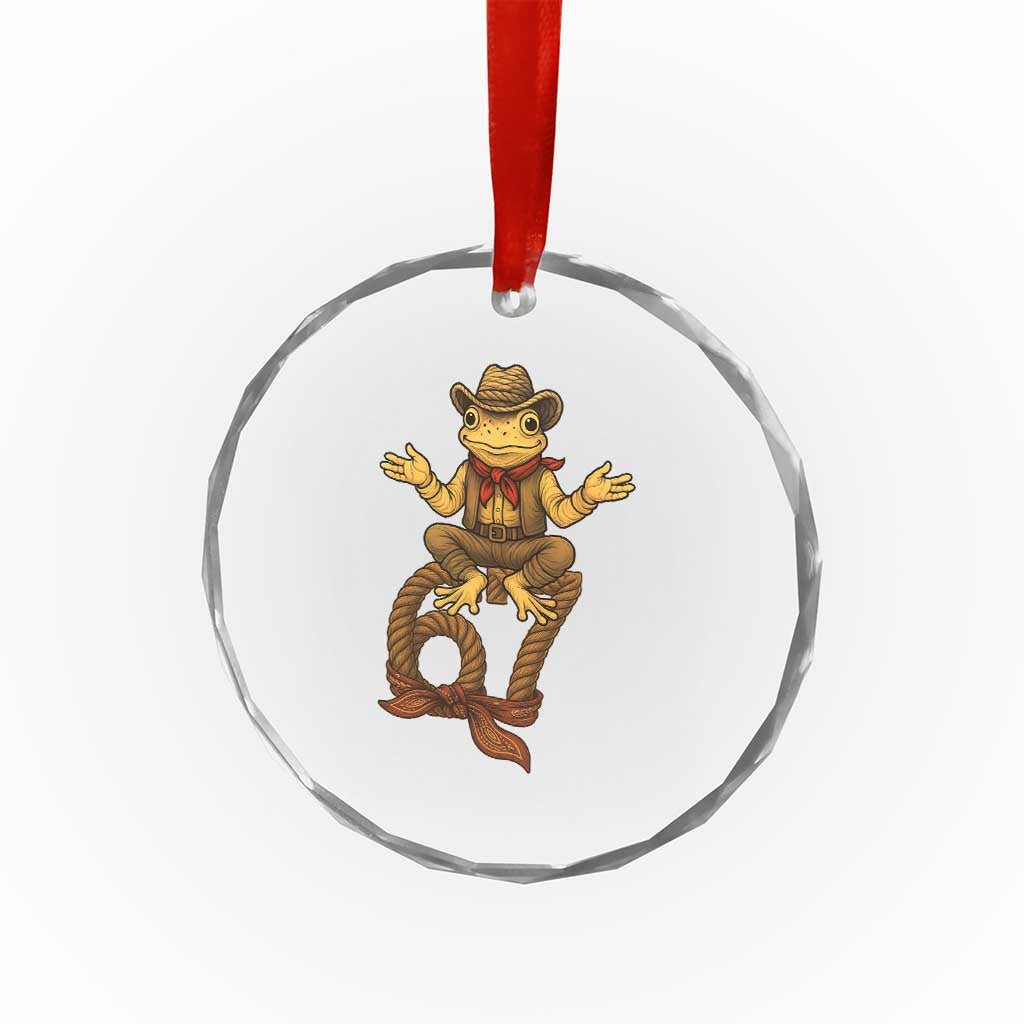 Funny Frog Cowboy Six Seven Meme Crystal Glass Ornament 67 Doot Doot Western Animal Trend Gift TS12 Print Your Wear