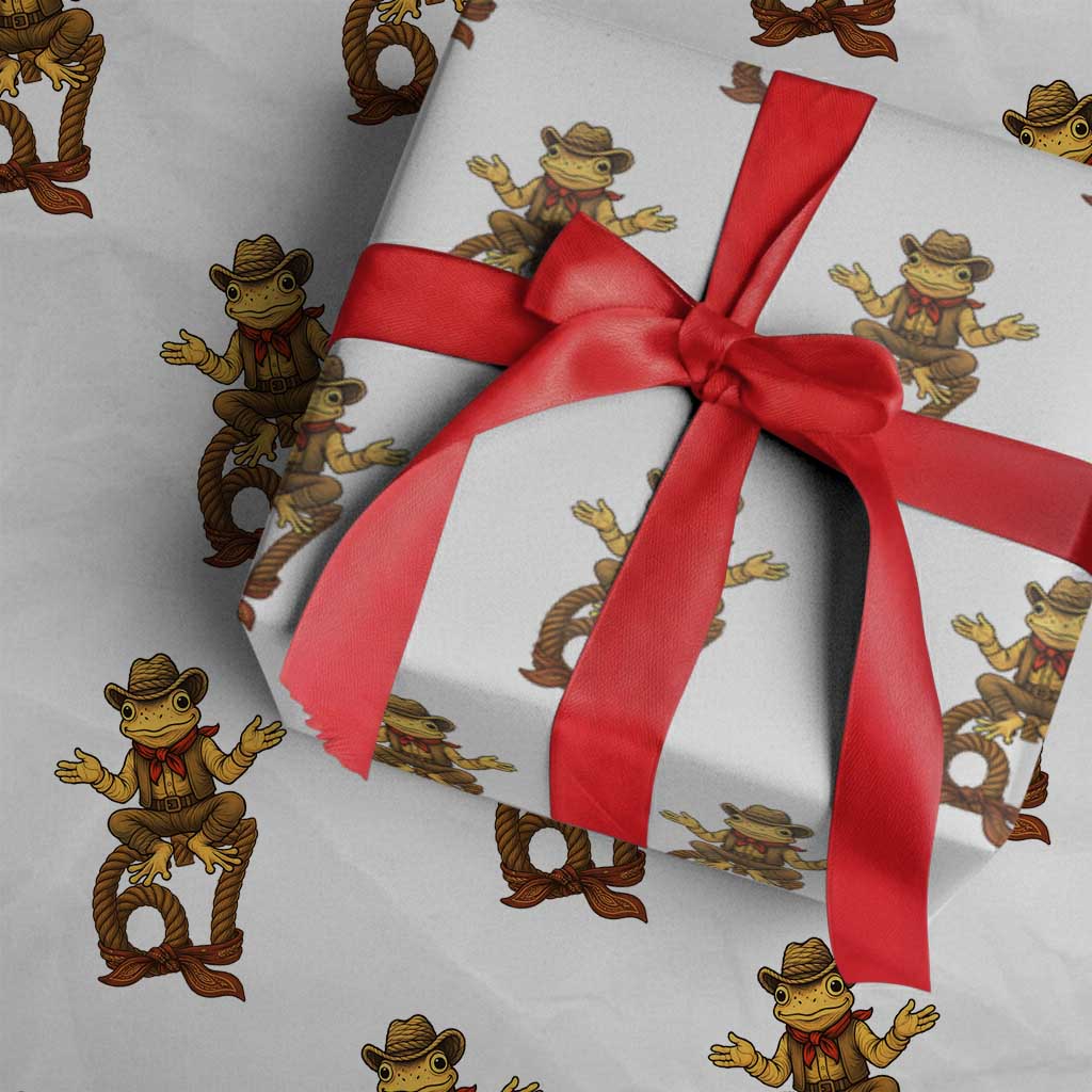 Funny Frog Cowboy Six Seven Meme Wrapping Paper Roll 67 Doot Doot Western Animal Trend Gift TS12 White Print Your Wear