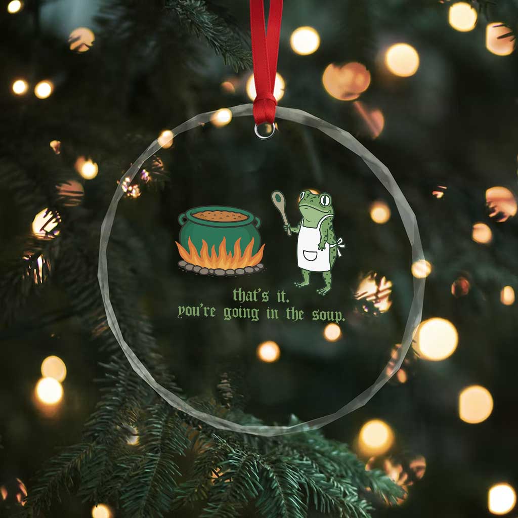 Funny Frog Crystal Glass Ornament Thats It You're Going In The Soup Weird Weirdcore Meme TS10 Print Your Wear