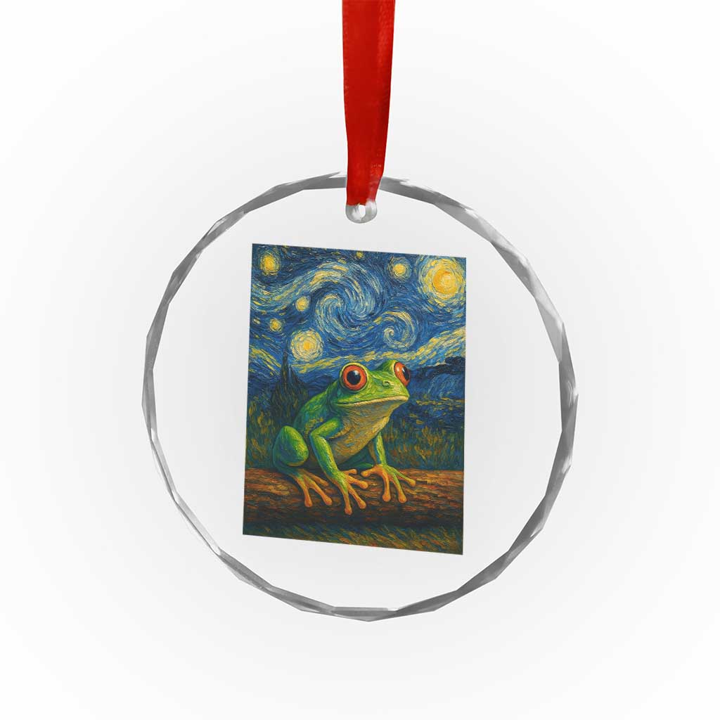 Funny Frog Crystal Glass Ornament Van Gogh Style Starry Night TS12 Print Your Wear