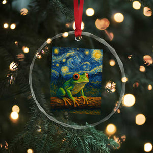 Funny Frog Crystal Glass Ornament Van Gogh Style Starry Night TS12 Print Your Wear