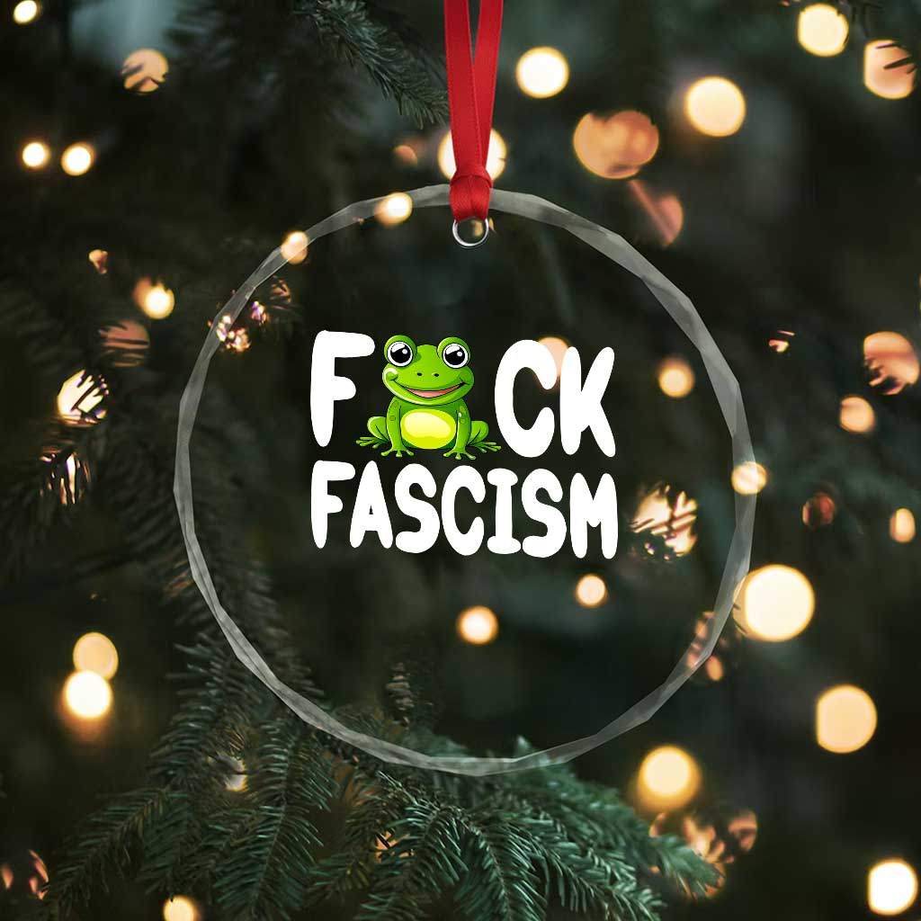 Funny Frog Fck Fascism Crystal Glass Ornament Resist Protest Human Rights TS02 Print Your Wear