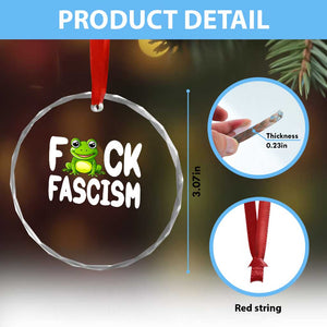 Funny Frog Fck Fascism Crystal Glass Ornament Resist Protest Human Rights TS02 Print Your Wear