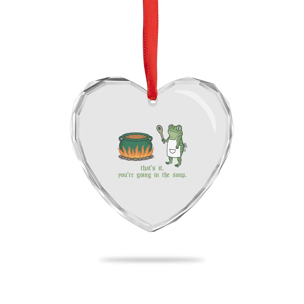 Funny Frog Heart Crystal Glass Ornament Thats It You're Going In The Soup Weird Weirdcore Meme TS10 Print Your Wear