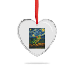 Funny Frog Heart Crystal Glass Ornament Van Gogh Style Starry Night TS12 Print Your Wear