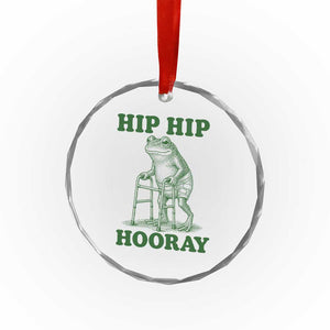 Funny Frog Hip Surgery Recovery Graphic Crystal Glass Ornament Get Well Soon Gifts