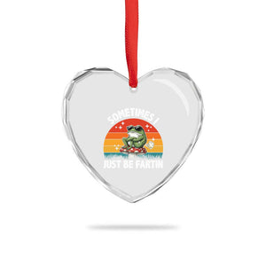 Funny Frog Meme Heart Crystal Glass Ornament Sometimes I Just Be Fartin TS14 Print Your Wear