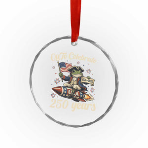 Funny Frog Off To Celebrate 250 Years Of Freedom Crystal Glass Ornament Patriotic Gift TS12 Print Your Wear