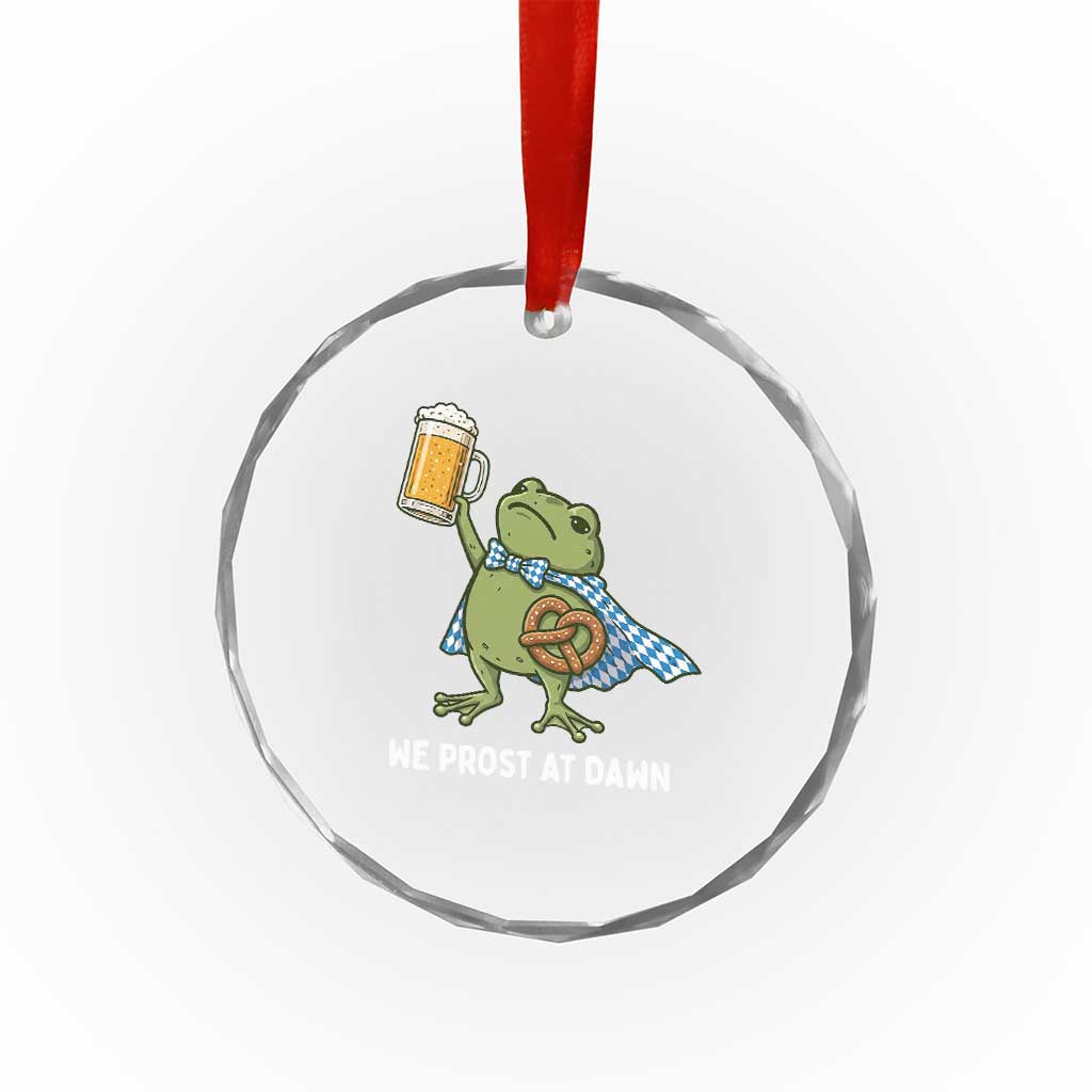 Funny Frog Oktoberfest Bavarian Beer Lover Crystal Glass Ornament We Prost At Dawn