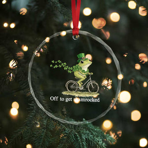 Funny Frog St Patricks Day Meme Crystal Glass Ornament Off To Get Shamrocked TS14 Print Your Wear
