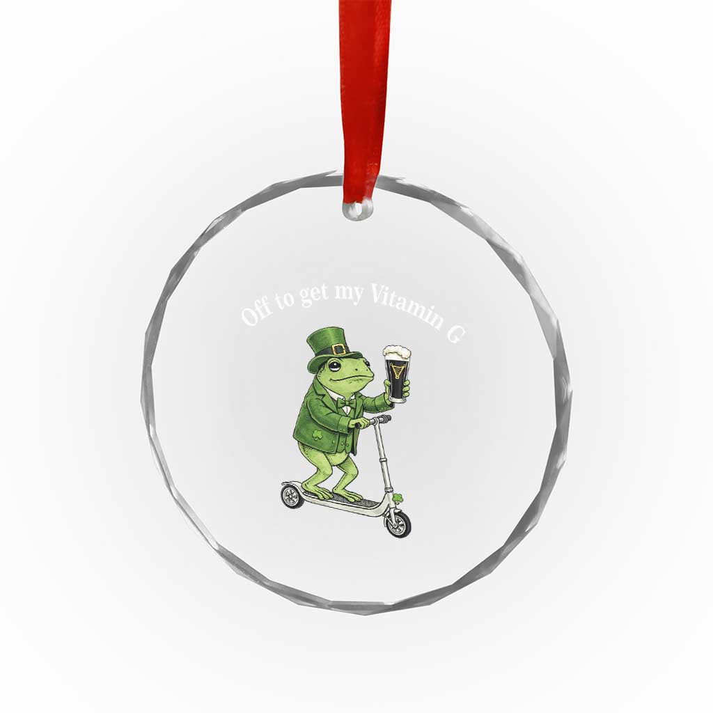 Funny Frog St Patricks Day Meme Crystal Glass Ornament Vitamin G Irish Beer TS14 Print Your Wear