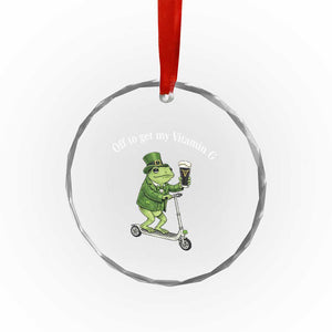 Funny Frog St Patricks Day Meme Crystal Glass Ornament Vitamin G Irish Beer TS14 Print Your Wear