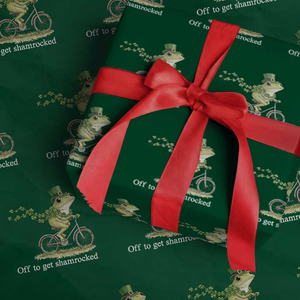 Funny Frog St Patricks Day Meme Wrapping Paper Roll Off To Get Shamrocked TS14 Green Print Your Wear