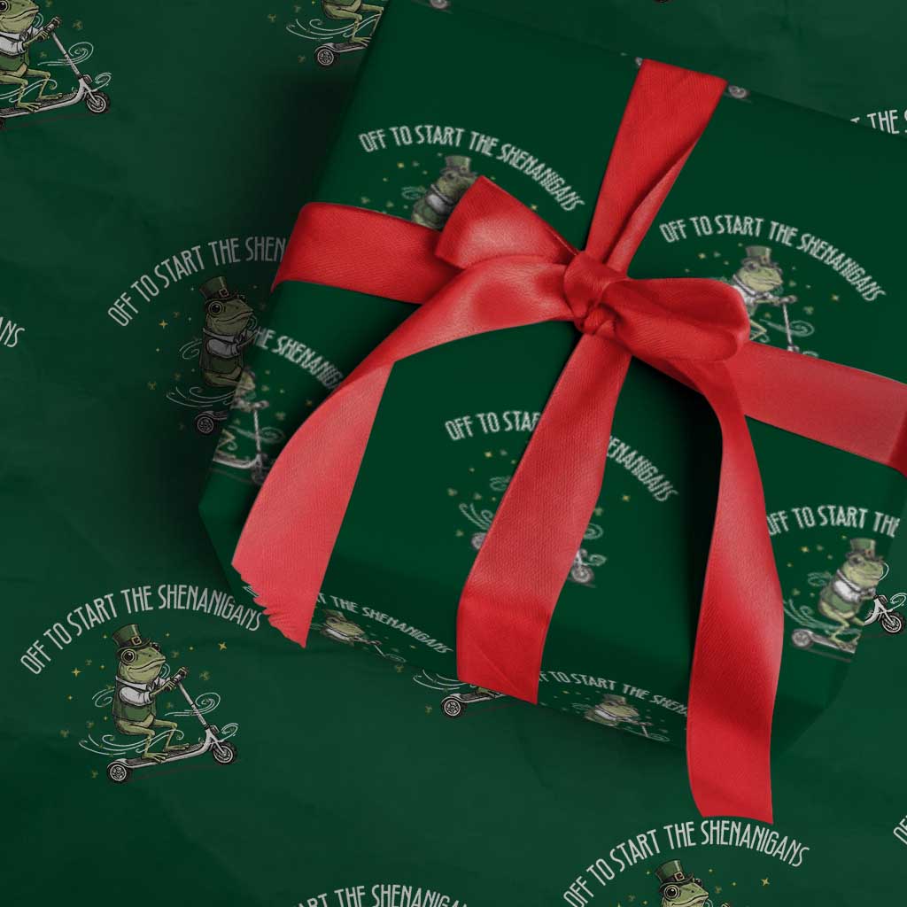 Funny Frog St Patricks Day Meme Wrapping Paper Roll Off To Start The Shenanigans TS14 Green Print Your Wear