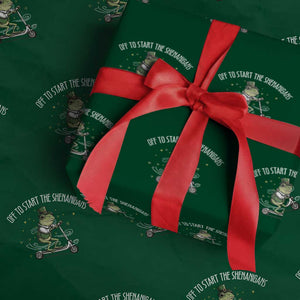 Funny Frog St Patricks Day Meme Wrapping Paper Roll Off To Start The Shenanigans TS14 Green Print Your Wear