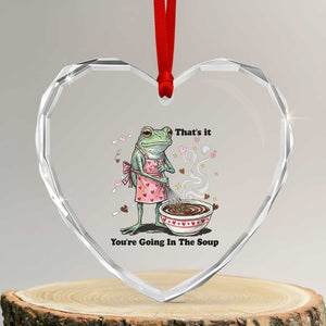 Funny Frog Valentine Meme Heart Crystal Glass Ornament That Is It You Are Going In The Soup TS14 Transparent Glass 3'' Heart Print Your Wear