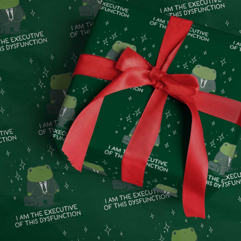 Funny Frog Wrapping Paper Roll I Am The Executive Of This Dysfunction TS10 Green Print Your Wear