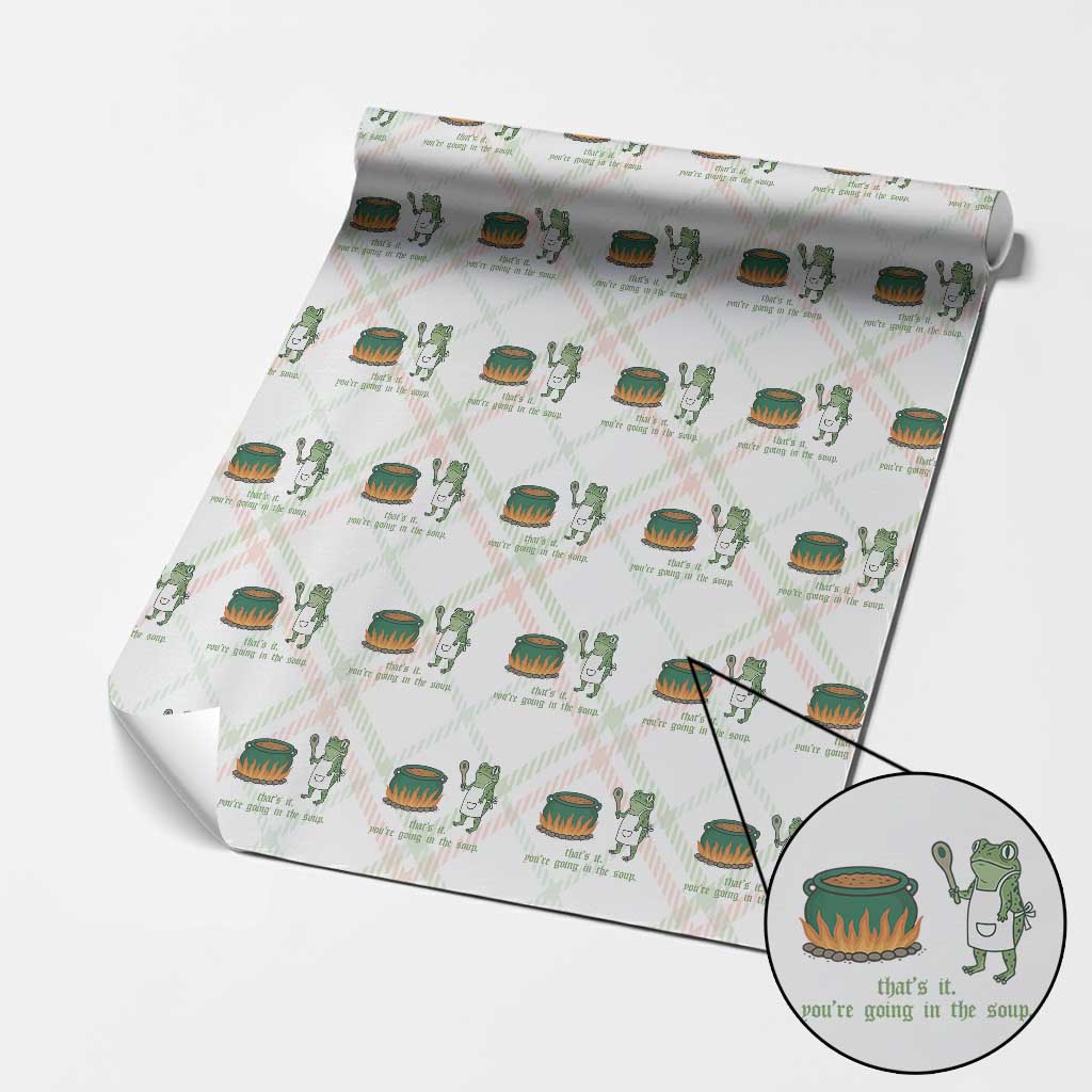 Funny Frog Wrapping Paper Roll Thats It You're Going In The Soup Weird Weirdcore Meme TS10 Christmas Plaid Print Your Wear
