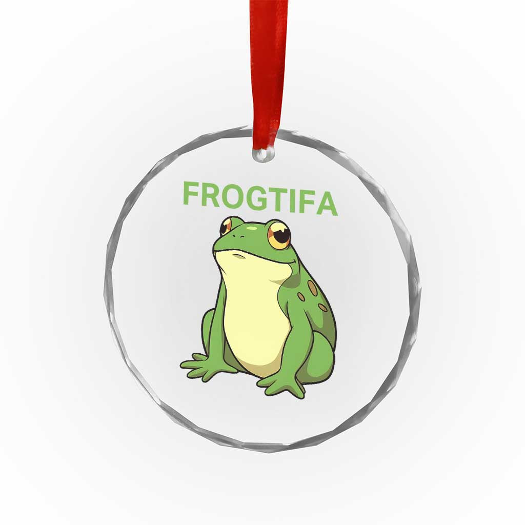 Funny Frogtifa Crystal Glass Ornament Resist Frog Protest Against Fascism TS02 Print Your Wear