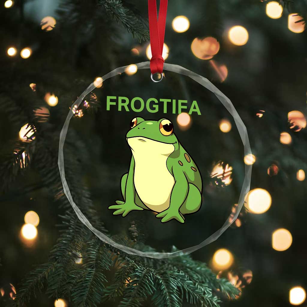 Funny Frogtifa Crystal Glass Ornament Resist Frog Protest Against Fascism TS02 Print Your Wear