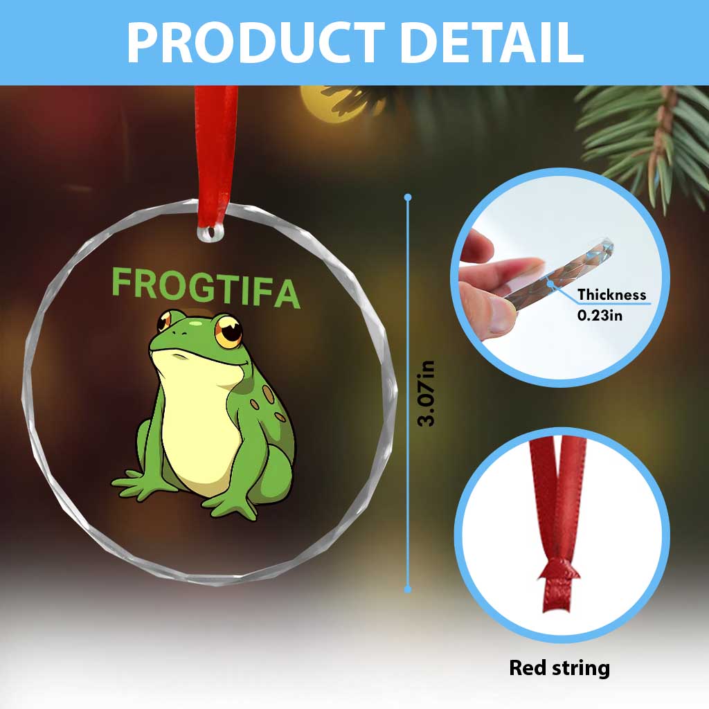 Funny Frogtifa Crystal Glass Ornament Resist Frog Protest Against Fascism TS02 Print Your Wear