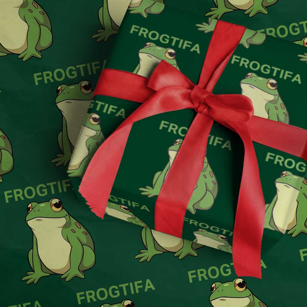 Funny Frogtifa Wrapping Paper Roll Resist Frog Protest Against Fascism TS02 Green Print Your Wear